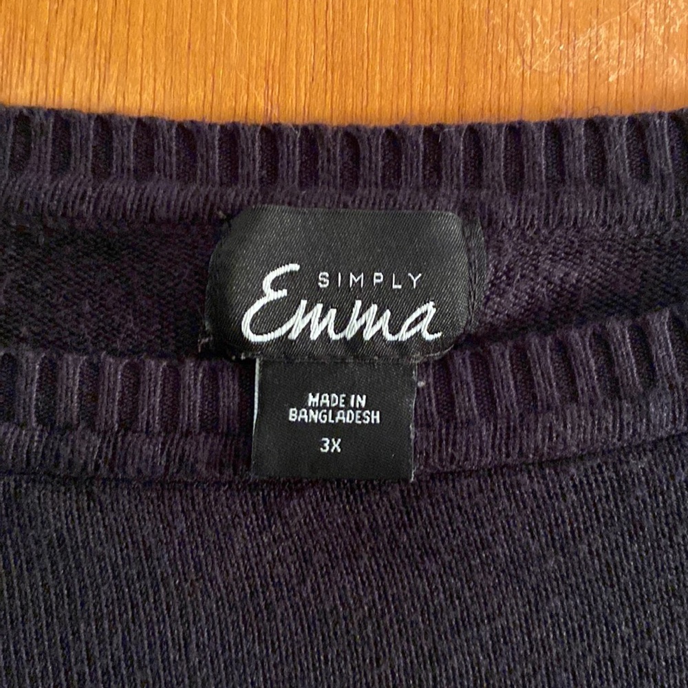 Simply Emma striped tunic sweater, 3X - Picture 2 of 8